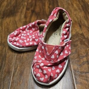 Toms Pink Heart Kids Shoes